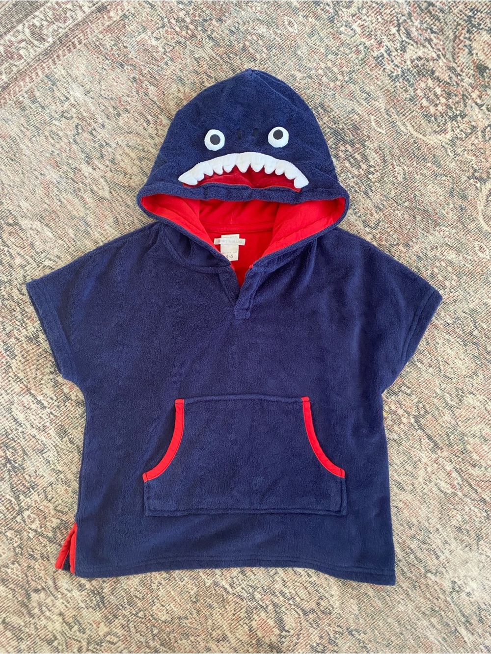 Pottery Barn Kids Navy Shark Kids Hooded Towel